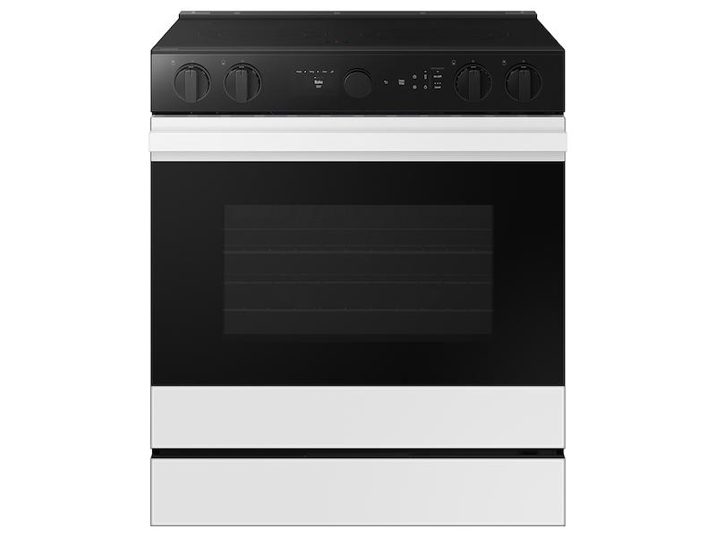 Samsung NSE6DB870012 Bespoke 6.3 cu. ft. Smart Slide-In Electric Range with Smart Oven Camera & Illuminated Precision Knobs in White Glass