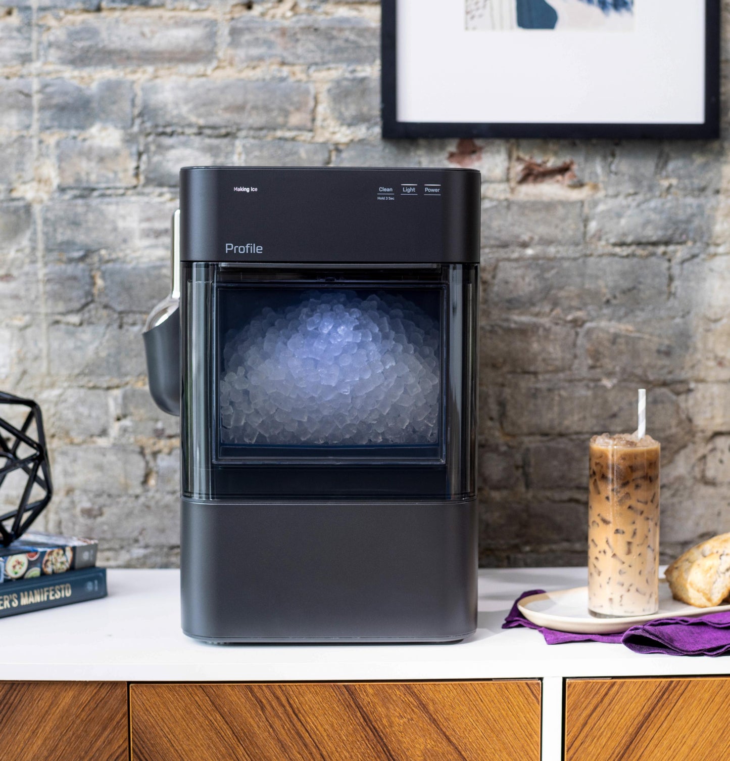 XPIO23SWBB GE Profile™ Opal™ 2.0 Ultra Nugget Ice Maker with Scale Inhibiting Filter