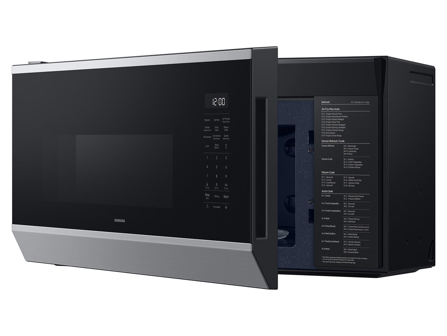 Samsung ME90H1780R Bespoke Over the Range Microwave Air Fry Max  Convection  Auto Connectivity