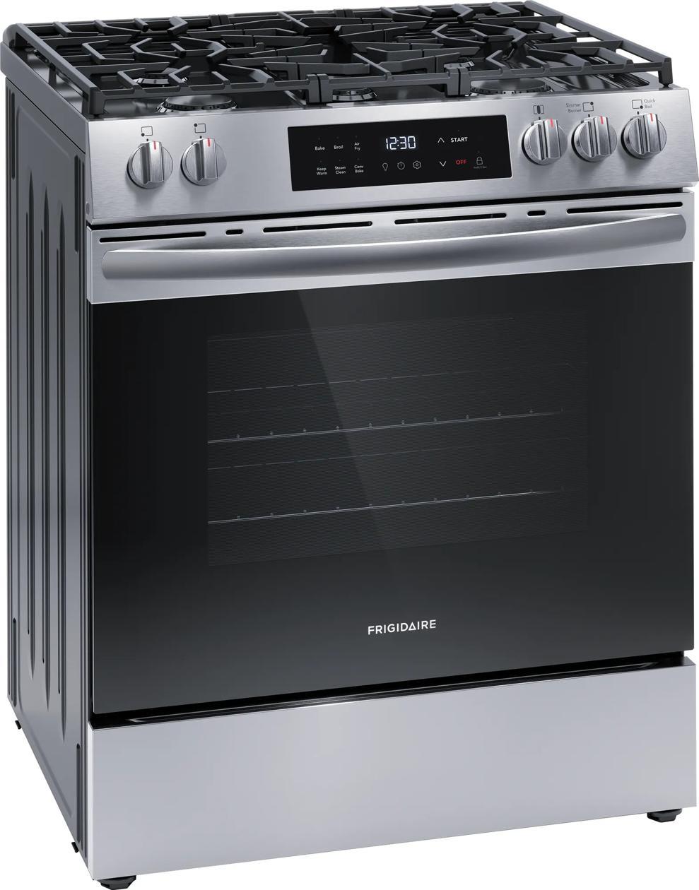 Frigidaire FCFG3082BS 30" Front Control Gas Range with Air Fry