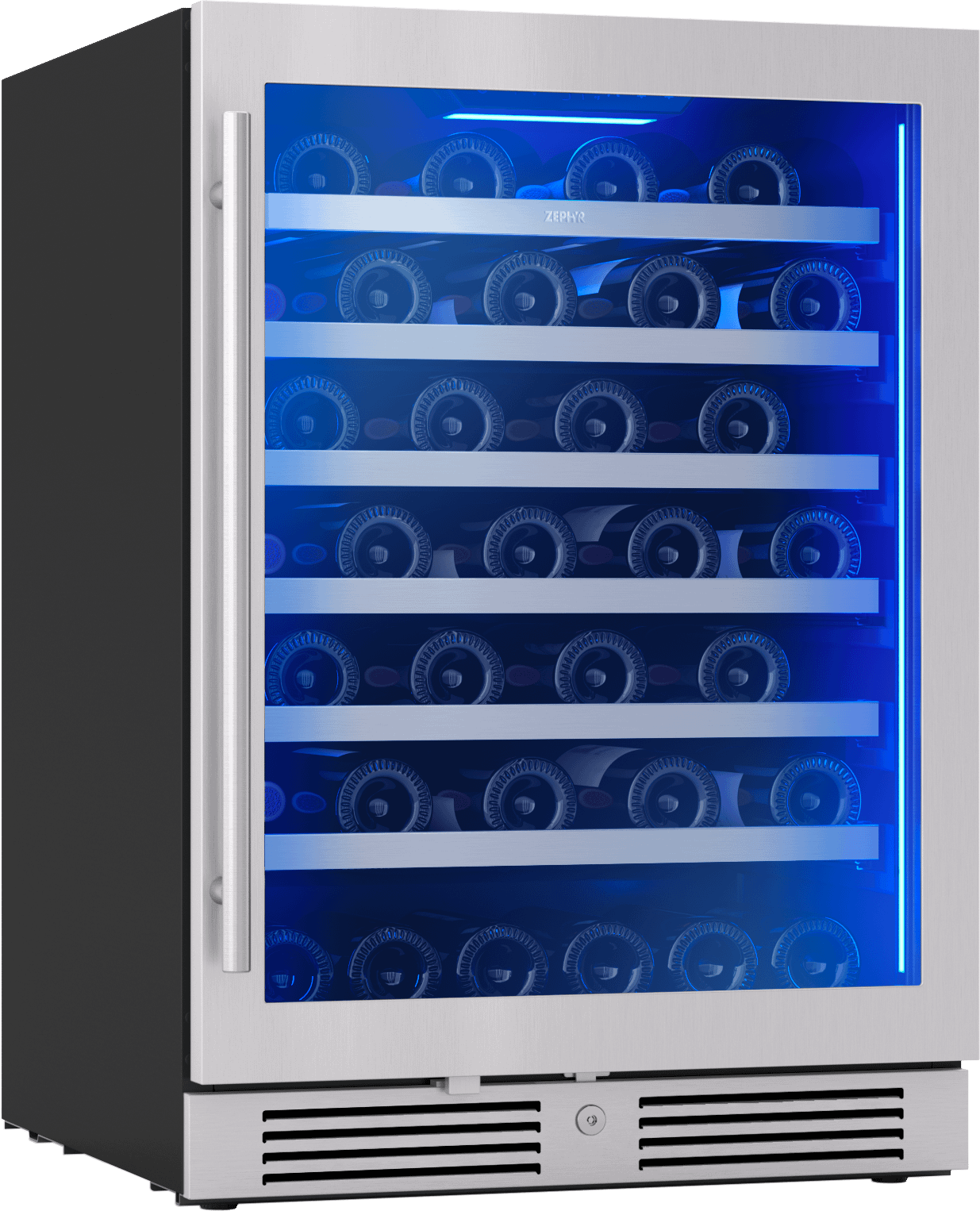 Zephyr PRW24C01CG Presrv Wine Cooler, 24in UC, SS+Gls, Rvs Door, 1Z