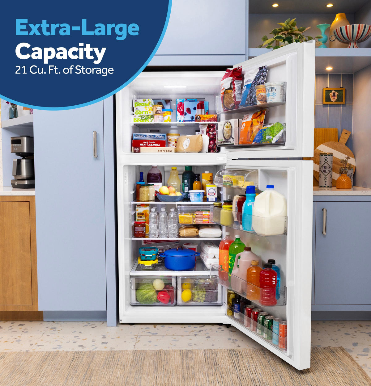 GPS21KGZWW GE® 21 Cu. Ft. Garage Ready Top-Freezer Refrigerator