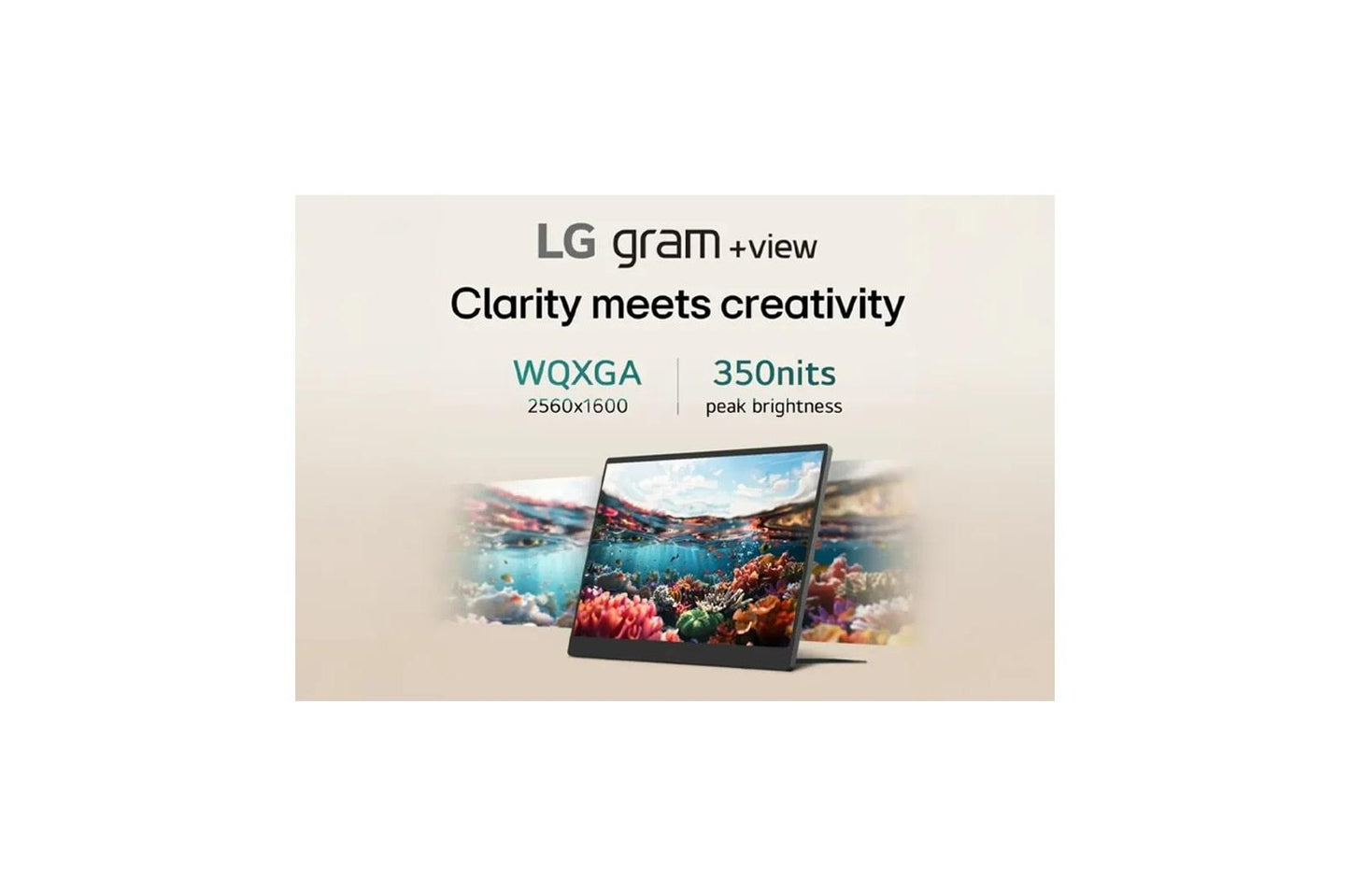 Lg 17MT70 17" gram +view Portable Monitor with USB Type-C, Built-In Speakers