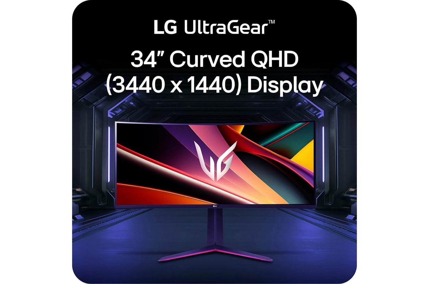 Lg 34GP63AB 34 Inch Curved UltraGear™ QHD 1440P HDR 10 160Hz Monitor with Tilt/Height Adjustable Stand