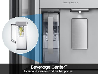 Samsung RF90F23AECR Bespoke 23 cu. ft. Counter Depth 4-Door French Door Refrigerator with AI Family Hub™+ & AI Vision Inside™ in Charcoal Glass and Stainless Steel