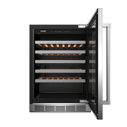 TWC24US Thor Kitchen 24-inch Single Zone Wine Cooler, 46 Wine Bottle Capacity - Model Twc24us
