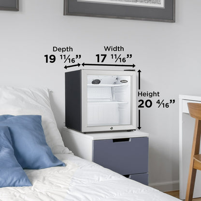 DAG016A2BDB Danby 1.6 cu. ft. Compact Glass Door Fridge in Platinum