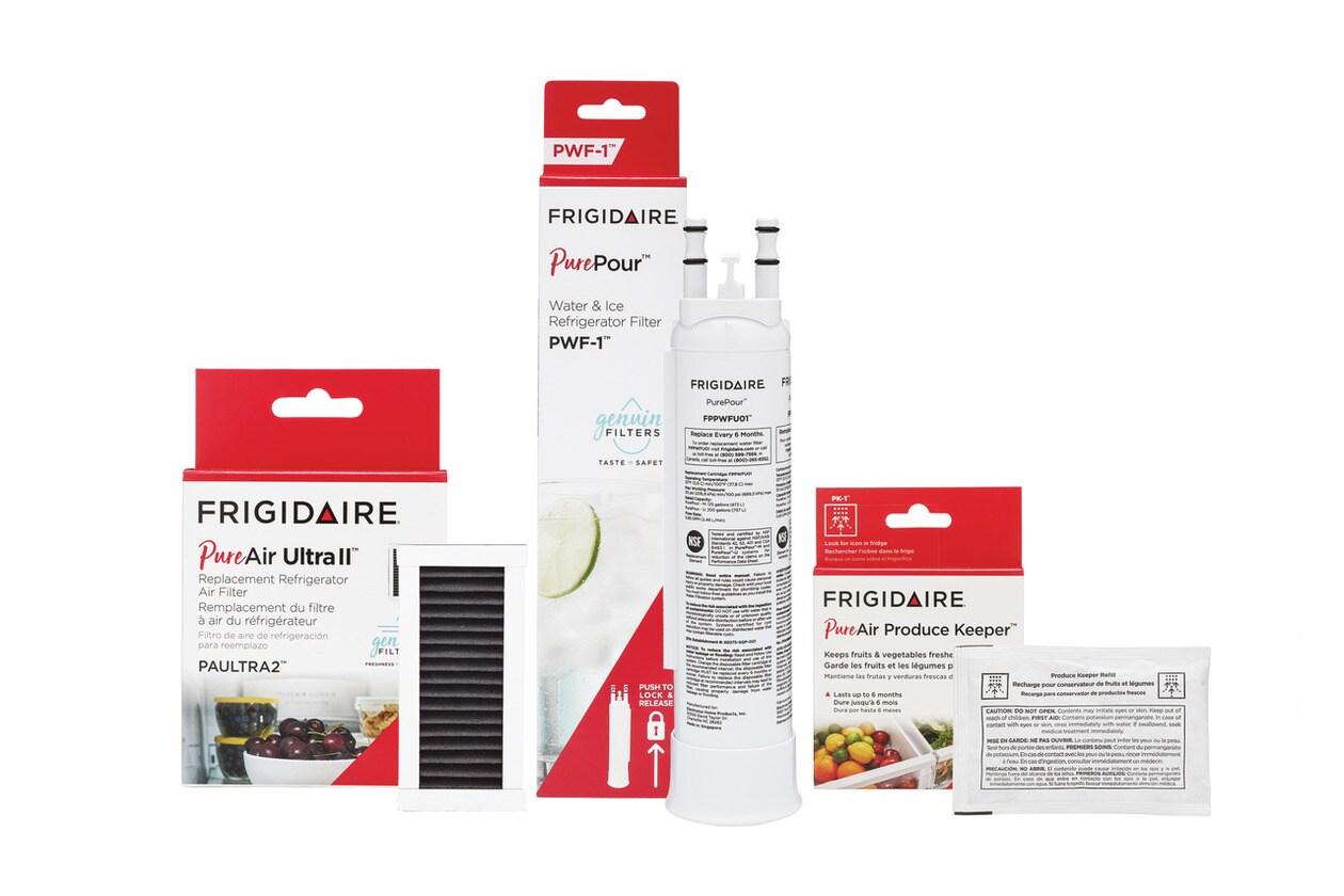 Frigidaire FRIGCOMBO7 FPPWFU01, PAULTRA2, and FRPAPKRF Water and Air Filter Combo Kit with Produce Keeper