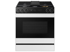 Samsung NSG6DB870012 Bespoke 6.0 cu. ft. Smart Slide-In Gas Range with Smart Oven Camera & Illuminated Precision Knobs in White Glass