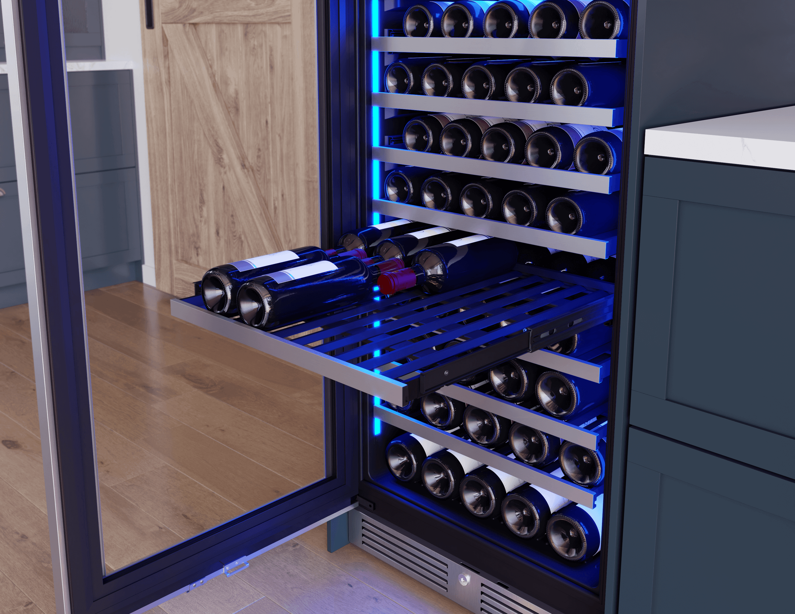 Zephyr PRW24F01CG Presrv Wine Cooler, 24in Full Size, SS+Glass, Reversible Door, 1 Zone