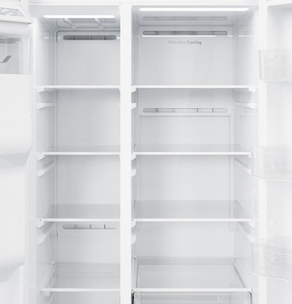 GZS24NGYWW GE® 23.6 Cu. Ft. Counter-Depth Side-By-Side Refrigerator with Extra Tall Dispenser and In-Door Icemaker