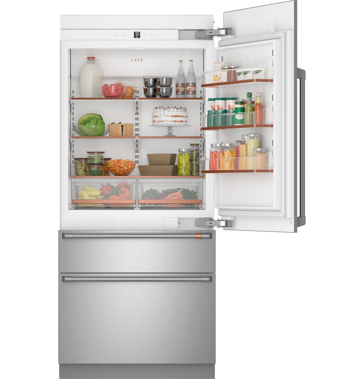 CIC36RK6ZII CAFE™ 36" Panel-Ready Integrated Bottom-Freezer Refrigerator - Right Swing