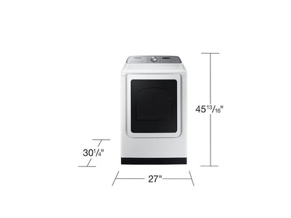 Samsung DVE54CG7150W 7.4 cu. ft. Smart Electric Dryer with Pet Care Dry and Steam Sanitize+ in White