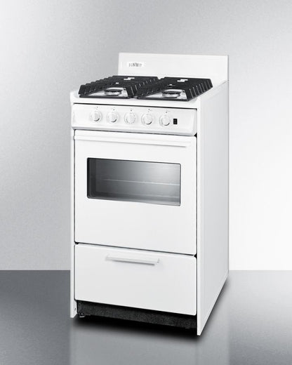 Summit WTM1107ISW 20" Wide Gas Range, Sealed Burners