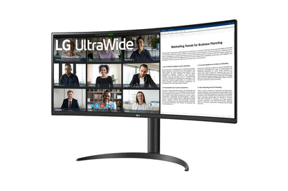 Lg 34WR55QKB 34 Inch UltraWide™ WQHD 1440P HDR 10 100Hz Curved Monitor with USB Type-C