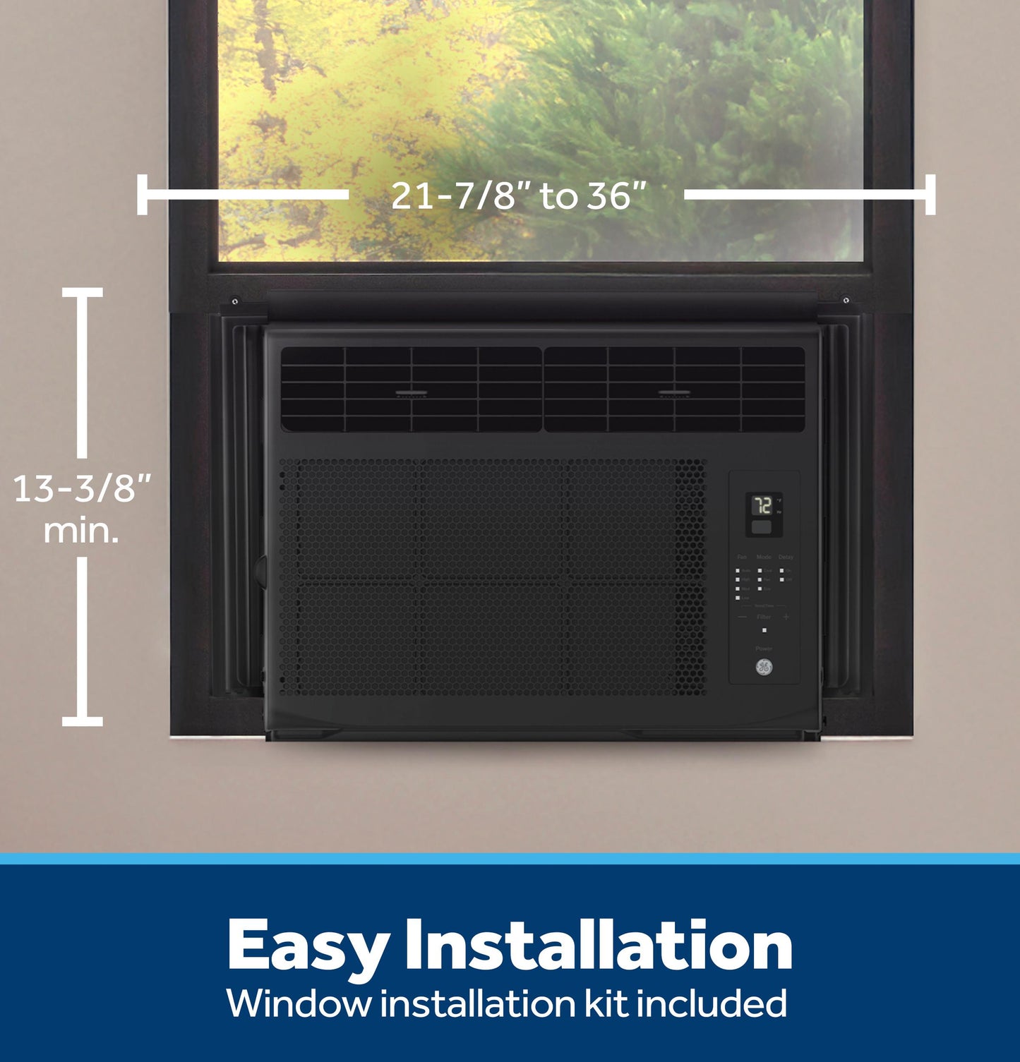 AWCS06BBA GE® 6,000 BTU Electronic Window Air Conditioner for Small Rooms up to 250 sq ft., Black