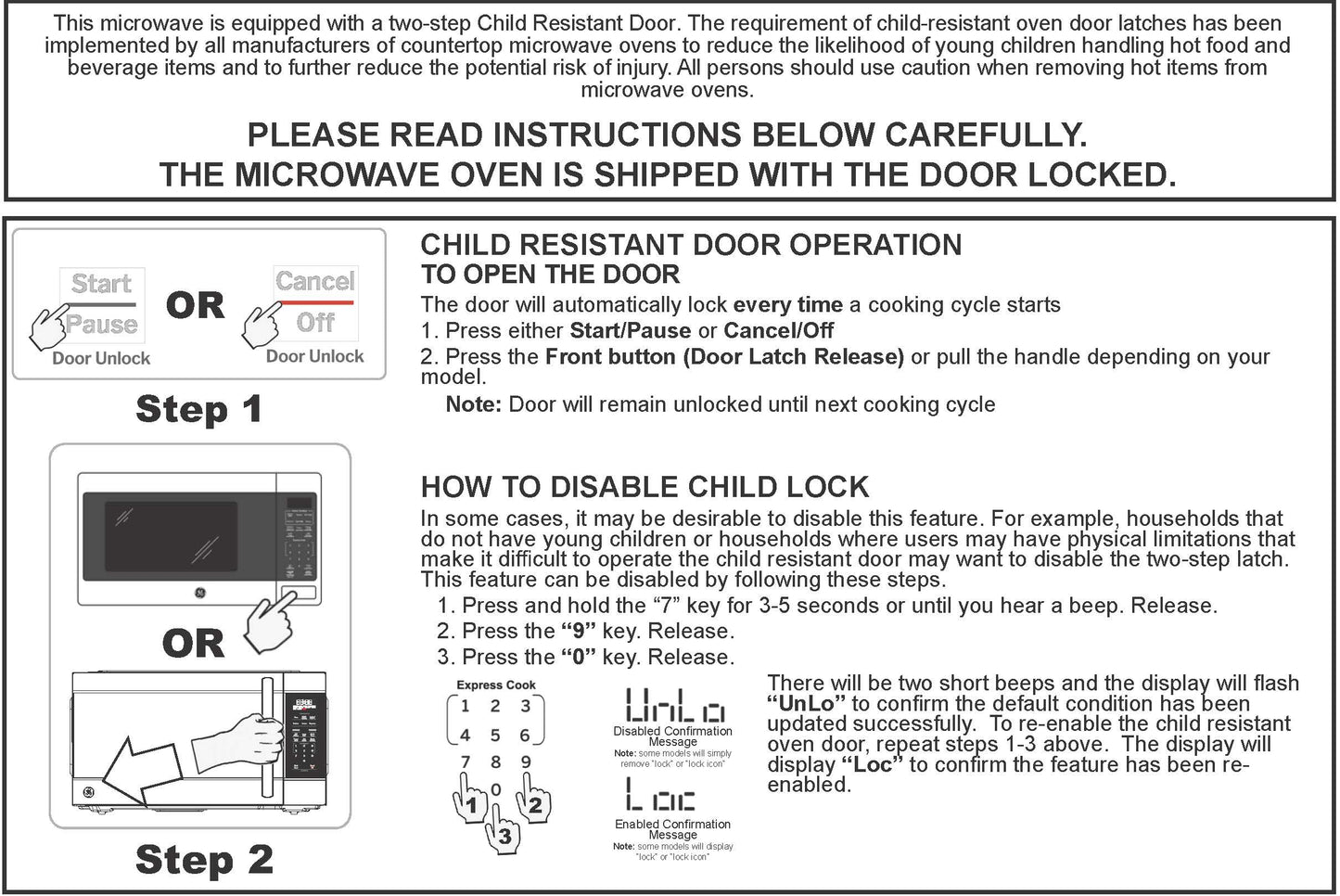 GCBK09N1WSS GE® 0.9 Cu. Ft. Capacity Built-In Microwave Oven