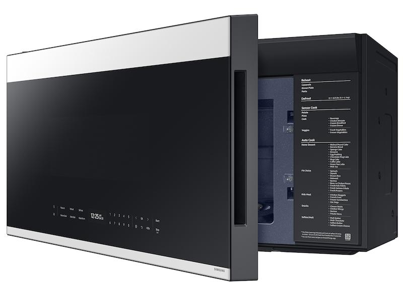 Samsung Bespoke 2.1 cu. ft. Over-the-Range Microwave with Auto Dimming Glass Touch Controls in White Glass