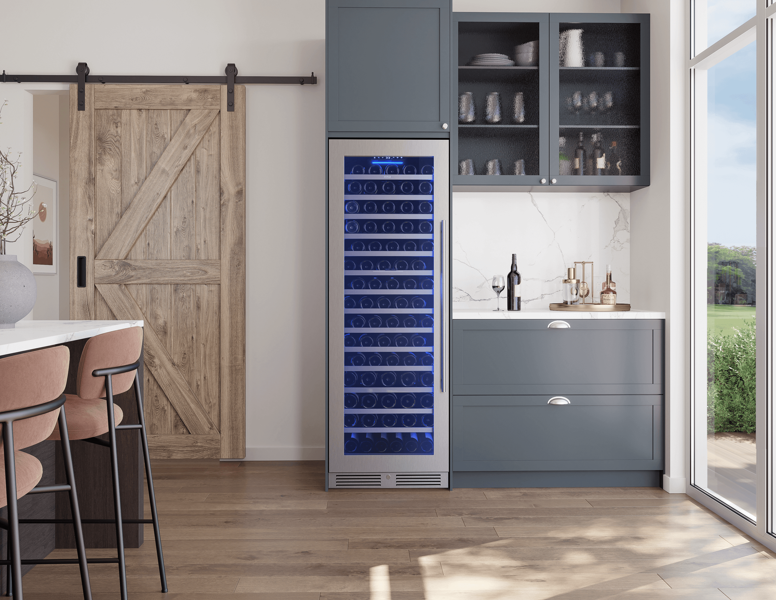 Zephyr PRW24F01CG Presrv Wine Cooler, 24in Full Size, SS+Glass, Reversible Door, 1 Zone