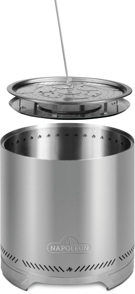 Napoleon Bbq NWFPMTISS Timberwolf Smokeless Fire Pit 18-inch, Stainless Steel , Wood, Stainless Steel
