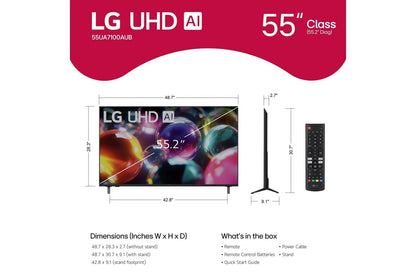 Lg 55UA7100AUB 55 Inch Class LG UHD AI UA7100 4K Smart TV 2025