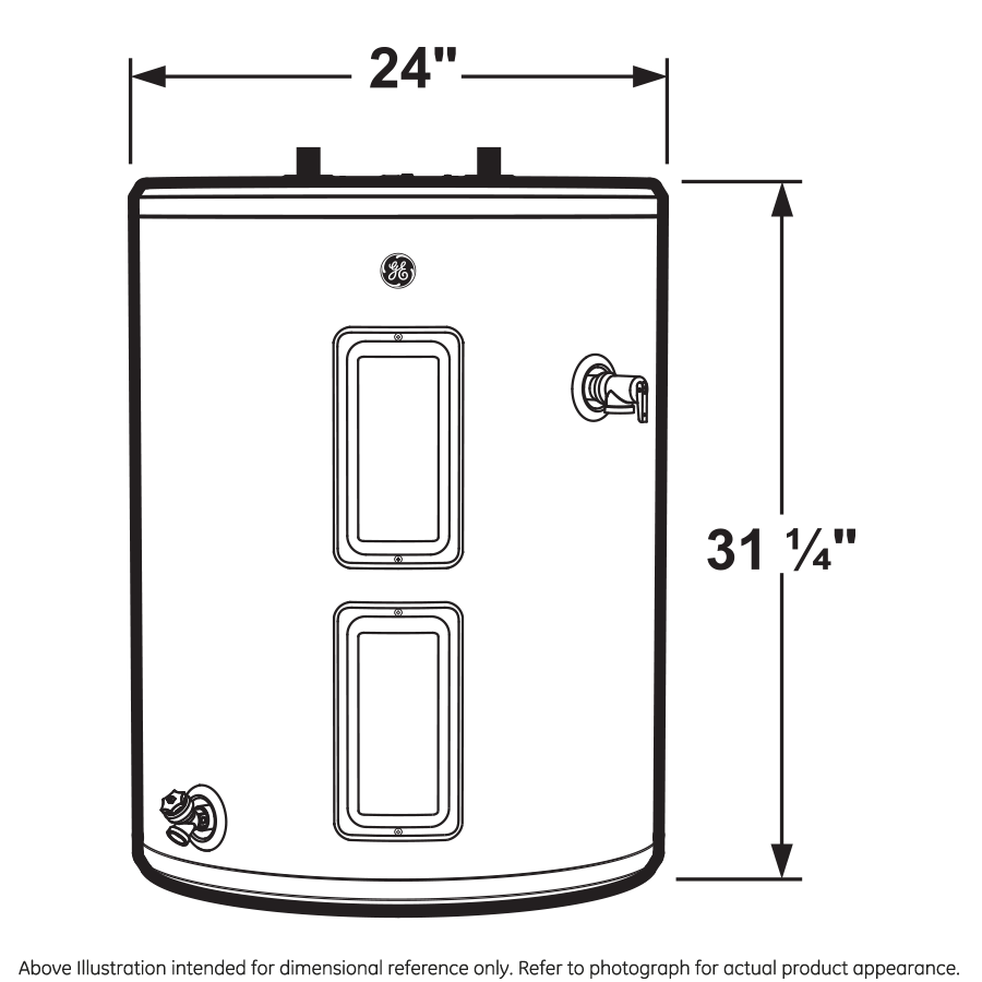 GE30L08BAM GE® 26 Gallon Top Port Lowboy Electric Water Heater