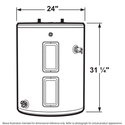 GE30L08BAM GE® 26 Gallon Top Port Lowboy Electric Water Heater