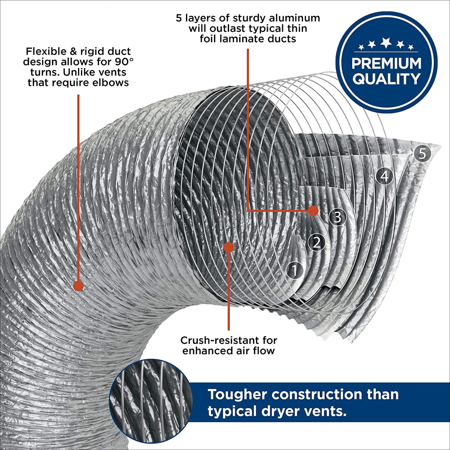 Ge Appliances PM08X10085 Flexible Aluminum 8' Transition Duct