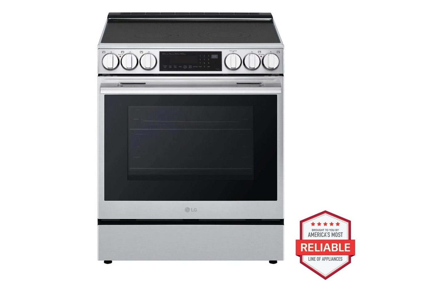 Lg LF29S8365SLSEL6335XEMVEL2125XLDNPM654S 29 cu. ft. Smart InstaView® Door-in-Door® Standard-Depth MAX™ 4-Door French Door Refrigerator with Slide-in Electric Range, FlushFit™ Top Control Dishwasher and Microwave Kitchen Package in Stainless Steel