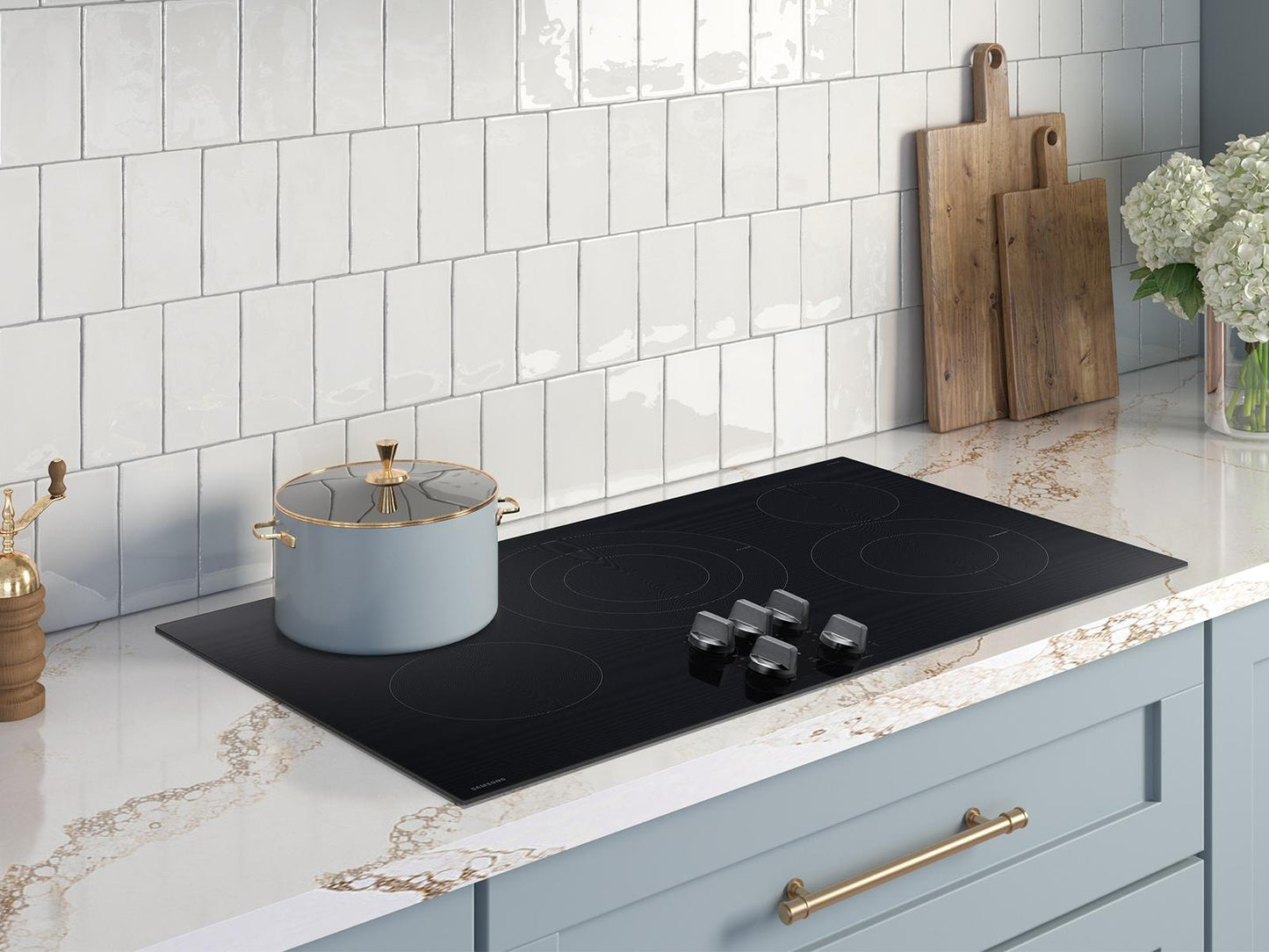 Samsung NZ36FG6432RK Electric Cooktop Illuminated Knobs  Wi-Fi  Rapid Boil
