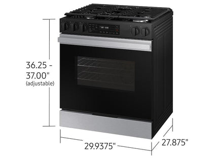 Samsung NSG6DG8100SR Bespoke 6.0 cu. ft. Smart Slide-In Gas Range with Precision Knobs in Stainless Steel