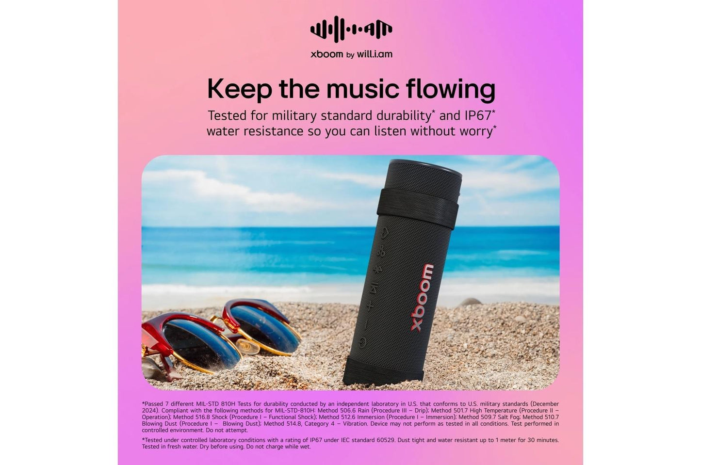 GRABAUSALBK LG xboom Grab  Bluetooth Speaker  xboom Signature Sound by will.i.am for Ultimate Portability