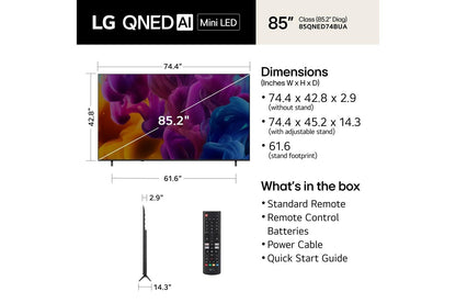 Lg 85QNED74BAA 85 Inch Class LG QNED AI QNED74B Mini LED 4K Smart TV 2026
