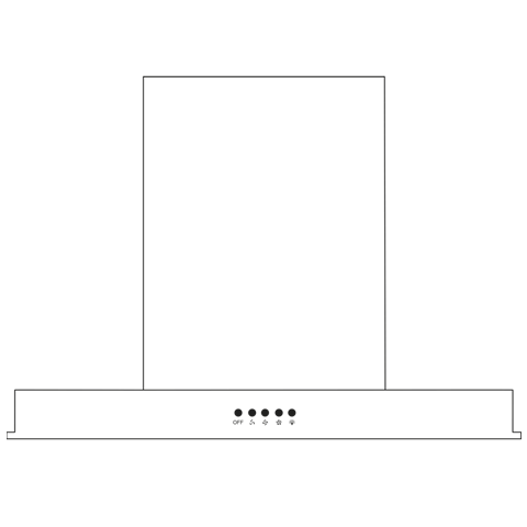 Cafe UVW7241SNSS 24" Chimney Vent with Tempered Glass