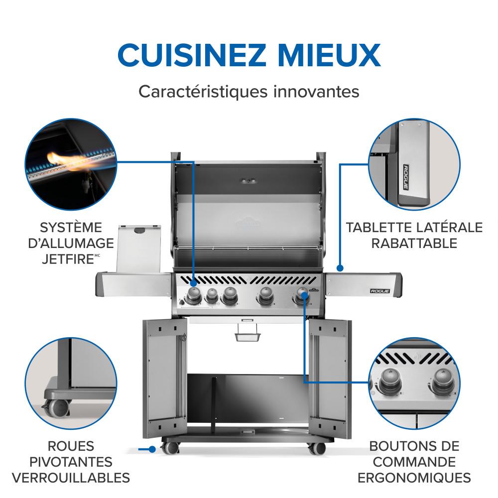 Napoleon Bbq R525SBPSS2FB Rogue 525 SB with Range Side Burner , Propane, Stainless Steel