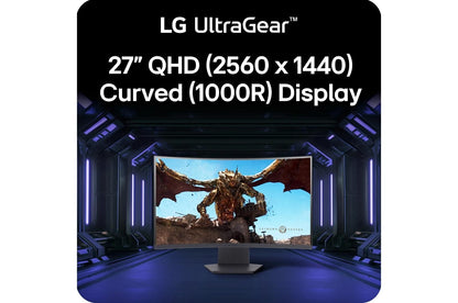 Lg 27GS60QNB 27 Inch UltraGear™ G6, QHD 180Hz Curved Gaming Monitor