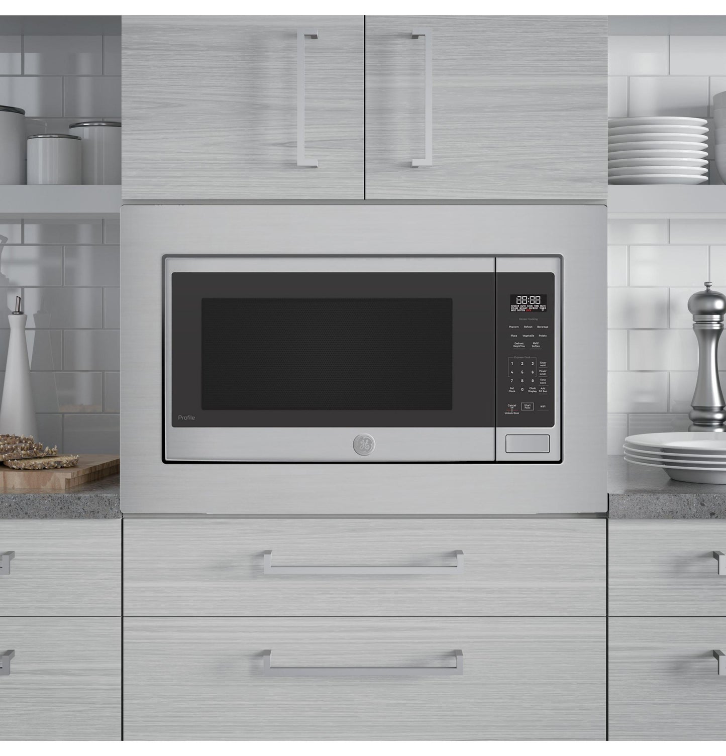PCWK22U1WSS GE Profile™ 2.2 Cu. Ft. Built-In Sensor Microwave Oven