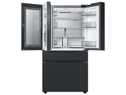 Samsung RF23BB89008M Bespoke 4-Door French Door Refrigerator (23 cu. ft.) - with Top Left and Family Hub™ Panel in Charcoal Glass - and Matte Black Steel Middle and Bottom Panels
