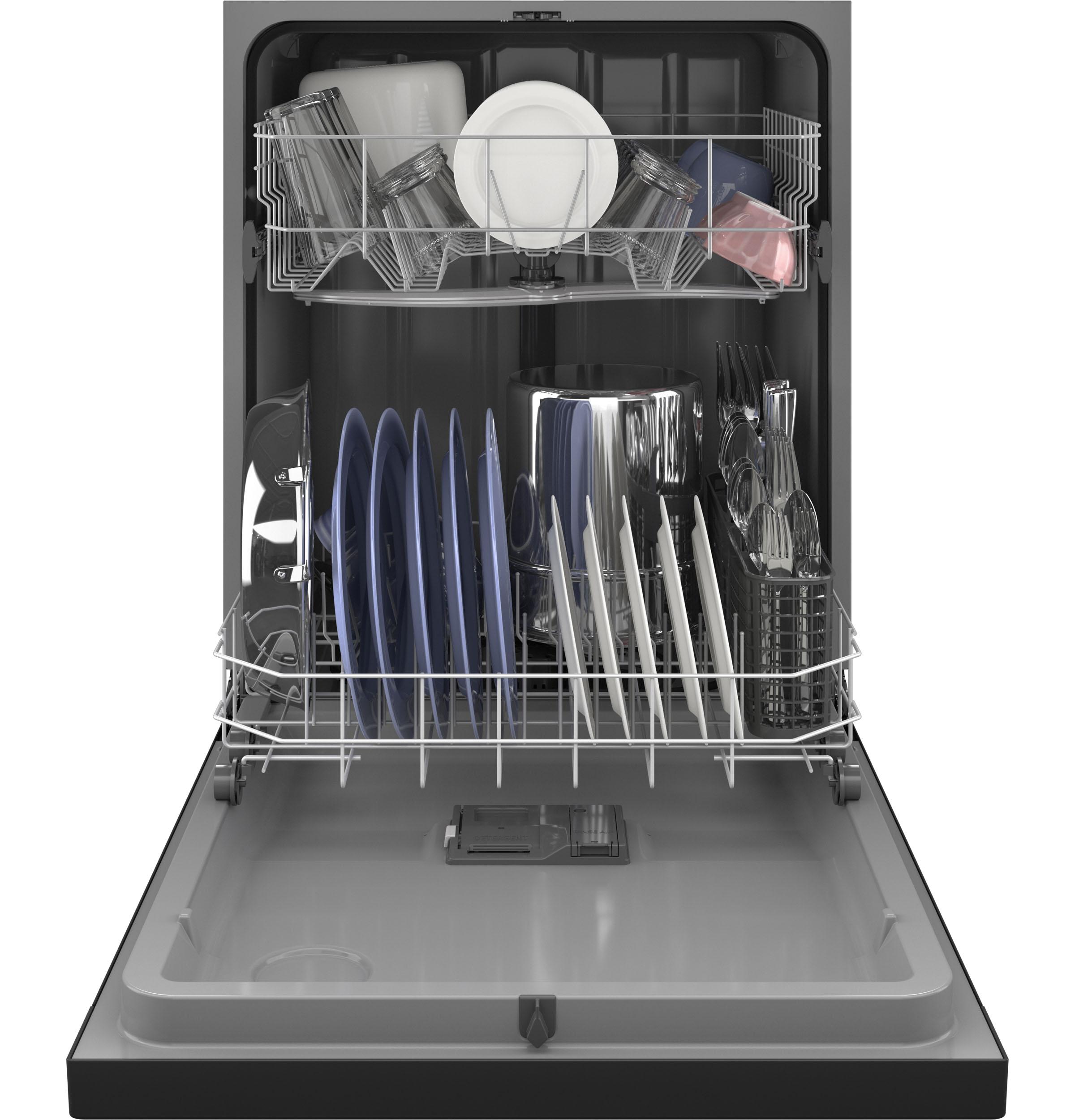 HDF310PGRBB Hotpoint® One Button Dishwasher with Plastic Interior