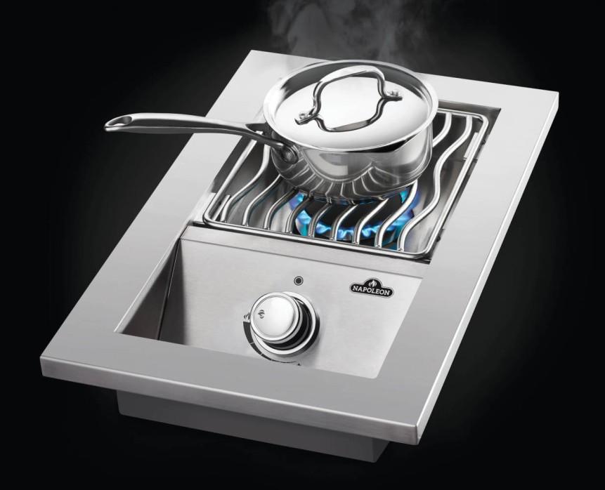 Napoleon Bbq BI10RTNSS Built-in 500 Series Single Range Top Burner with Stainless Steel Cover , Natural Gas, Stainless Steel