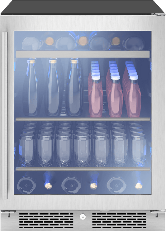 Zephyr PRB24C01AGADA Presrv ADA Beverage Cooler, 24in Compact, SS+Glass, Reversible Door + Lock, 1 Zone