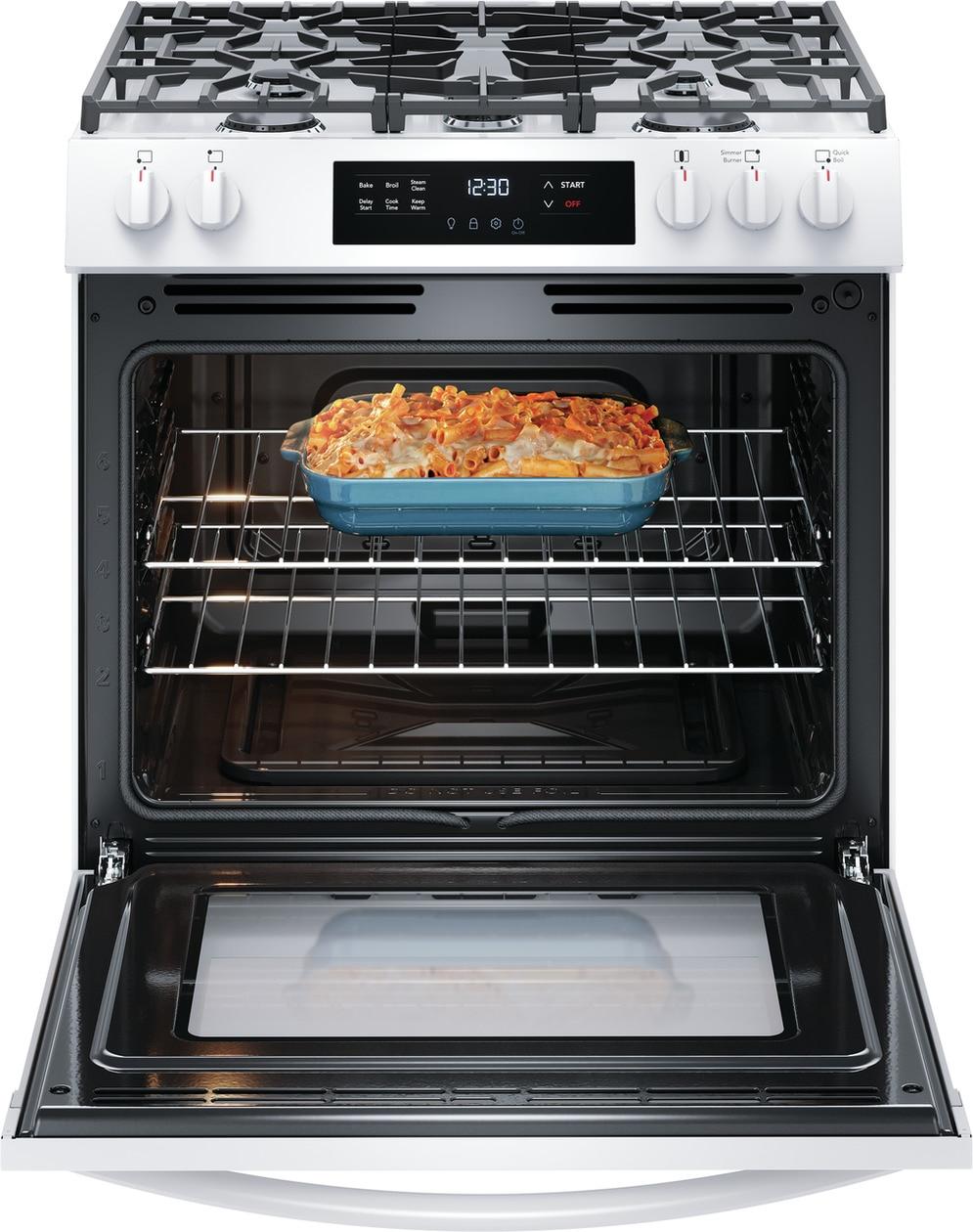 Frigidaire FCFG3062AW 30" Front Control Gas Range with Quick Boil