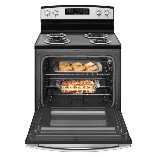 Amana® 30-inch Electric Range with Self-Clean Option - Black-on-Stainless