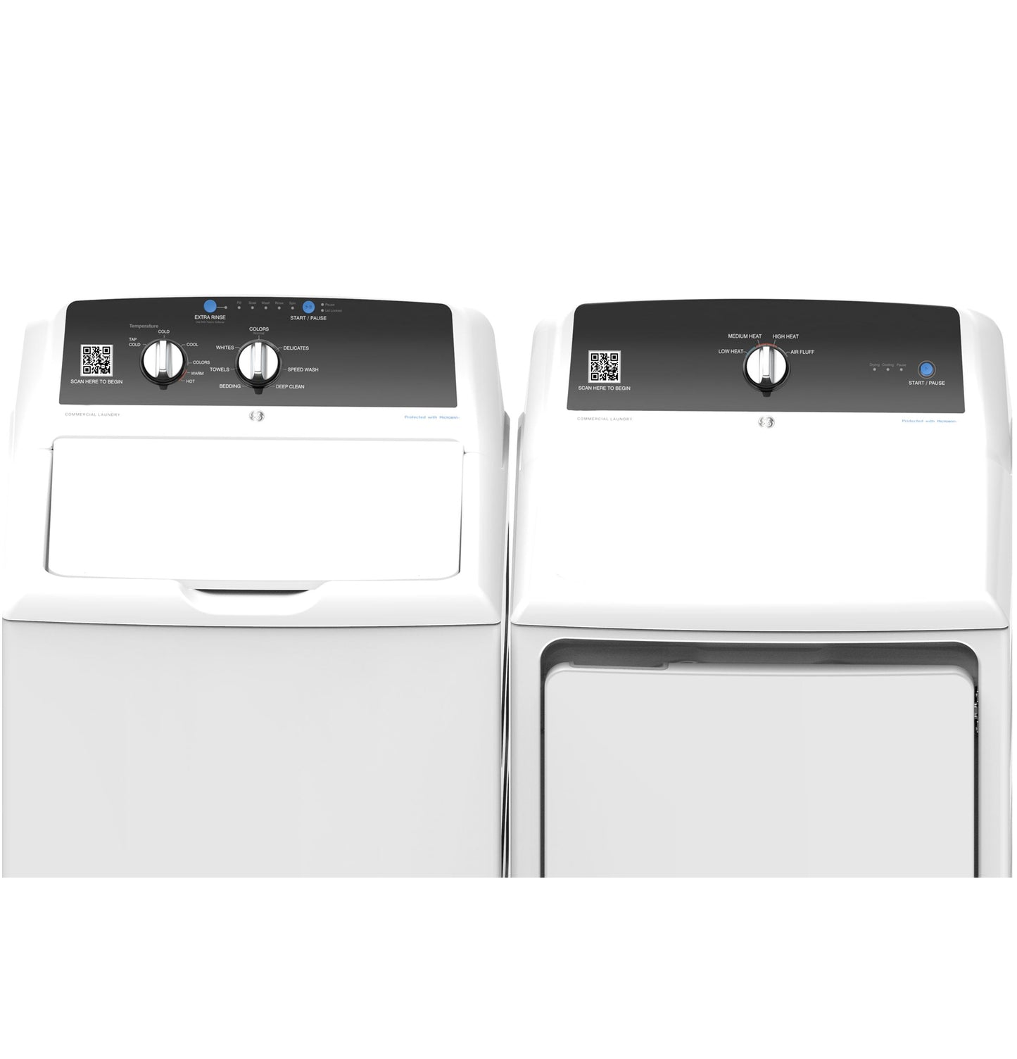 VTD52EASRWB GE® 7.4 cu. ft. Capacity aluminized alloy drum Commercial Electric Dryer with Sensor Dry, Built-In App Payment System SITE WIFI REQUIRED