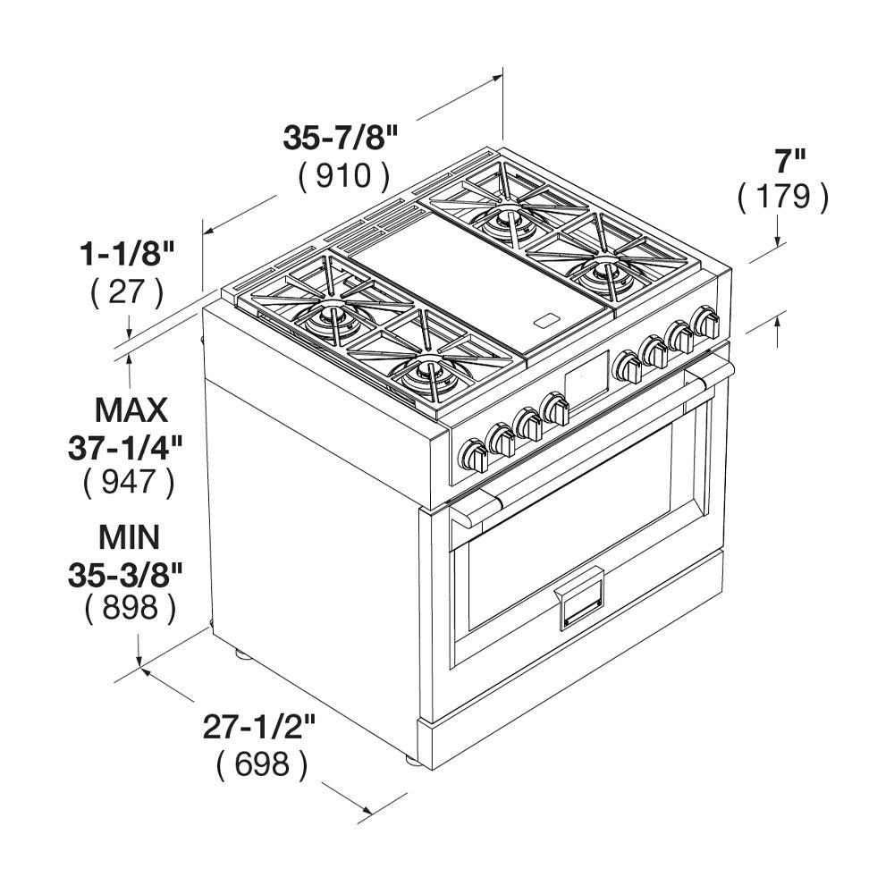 36 DUAL FUEL PRO RANGE WITH GRIDDLE