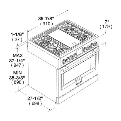 36 DUAL FUEL PRO RANGE WITH GRIDDLE