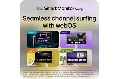 Lg 32U889SAW 32 Inch 4K UHD IPS Touchscreen Smart Monitor Swing with Rolling Stand