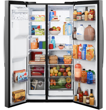 GSS28PYYFS GE® 27.7 Cu. Ft. Side-By-Side Refrigerator with LED Light Walls and Extra Tall Dispenser