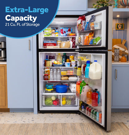 GPS21KYZFS GE® 21 Cu. Ft. Garage Ready Top-Freezer Refrigerator