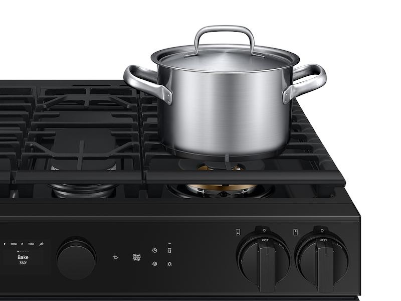 Samsung NSG6DG8500MT Bespoke 6.0 cu. ft. Smart Slide-In Gas Range with Air Sous Vide & Air Fry in Matte Black Steel